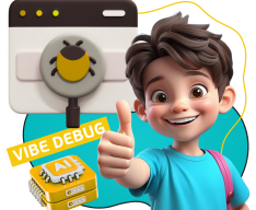 Тестирование & Vibe Debug. Охотники за багами - КИБЕРшкола программирования для детей, компьютерные курсы для школьников, начинающих и подростков - KIBERone г. Дмитров